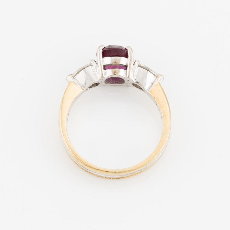 Ring, with ruby and pearl-cut diamonds,