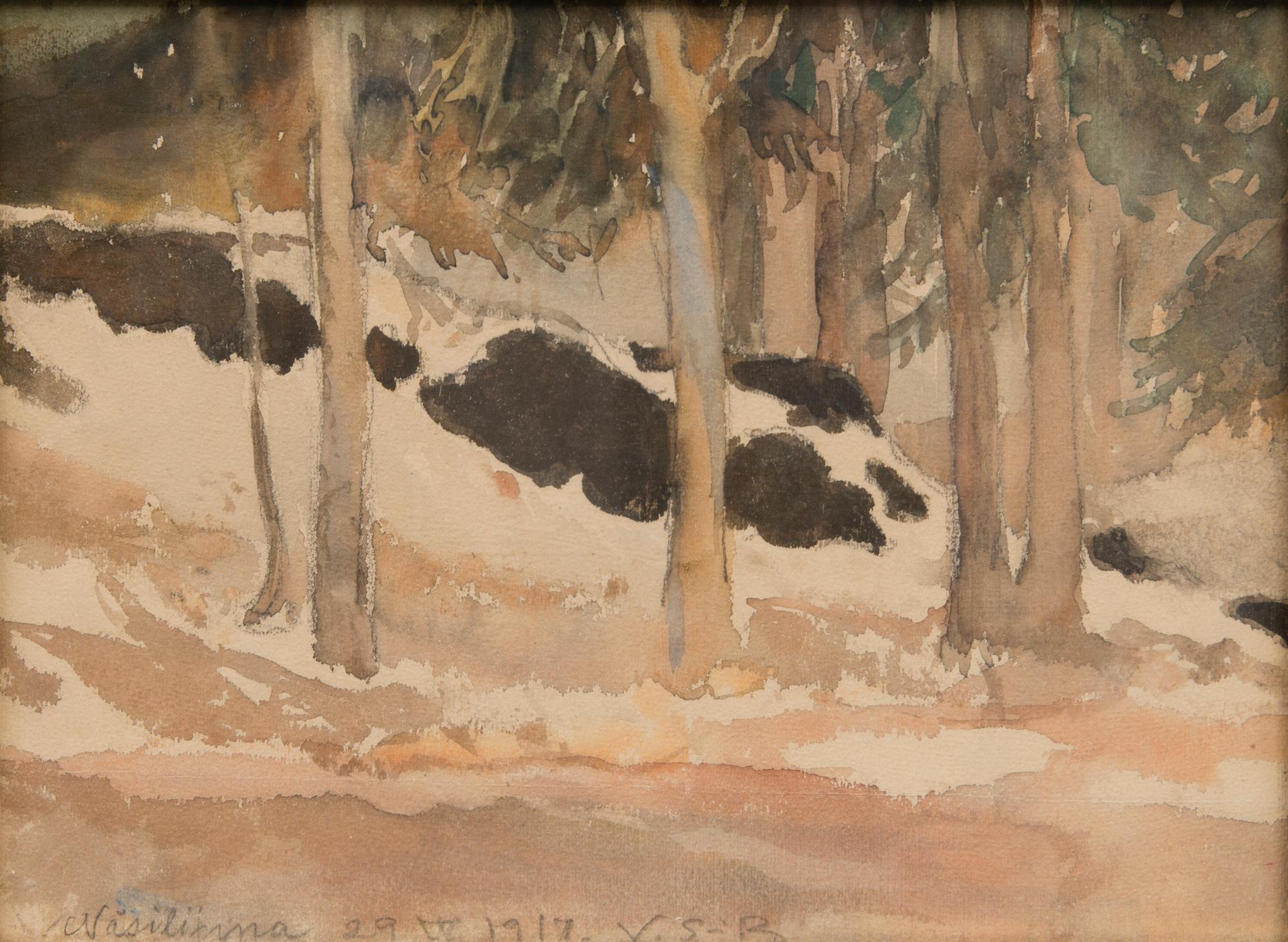 VENNY SOLDAN-BROFELDT, watercolour, signed and dated "Näsilinna", 29.6.1917.