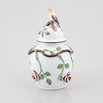 A Rococo style creamware urn with cover, Rörstrand, first half of the 20th Century.