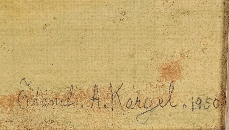 AXEL KARGEL, olja på pannå, signerad och daterad 1950.