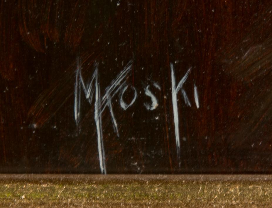Mary Koski, oil on board, signed.