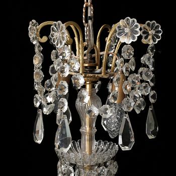 LJUSKRONA, mässing, Oscariansk, omkring sekelskiftet 1900. Höjd 105 cm.