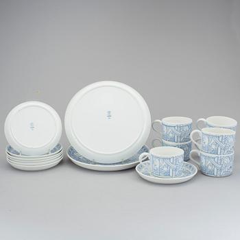 STIG LINDBERG, servisdelar, 16 st, "Boro", porslin, Gustavsberg.