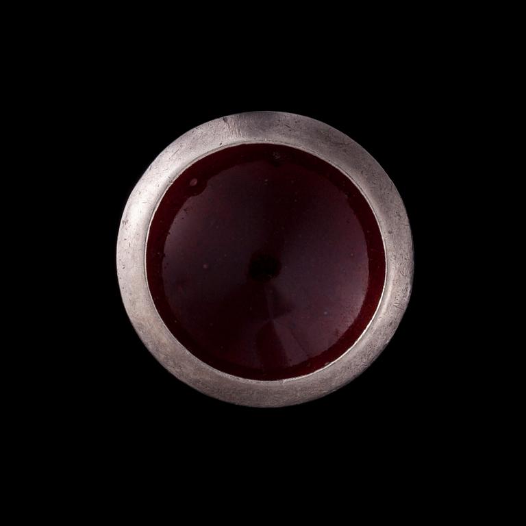 RING, silver, emalj. Suomen Kultaseppä Oy, Åbo 1974. Vikt ca 9,4 g.
