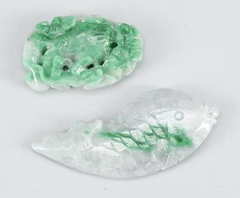 HÄNGEN, 2 st, Nefrit, Kina.