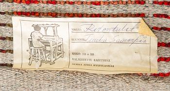 Tuula Saarenpää, a Finnish long pile rug for Kuortaneen Kutomo. Circa 155 x 110 cm.