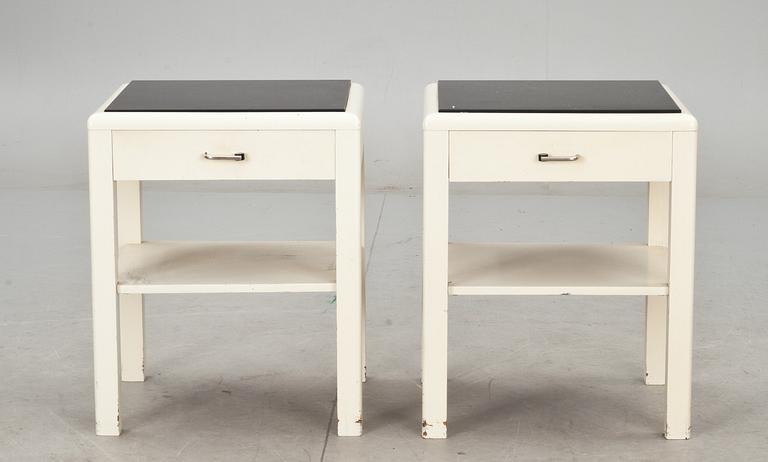 SÄNGBORD, ett par, art deco-stil, 1900-talets andra hälft.