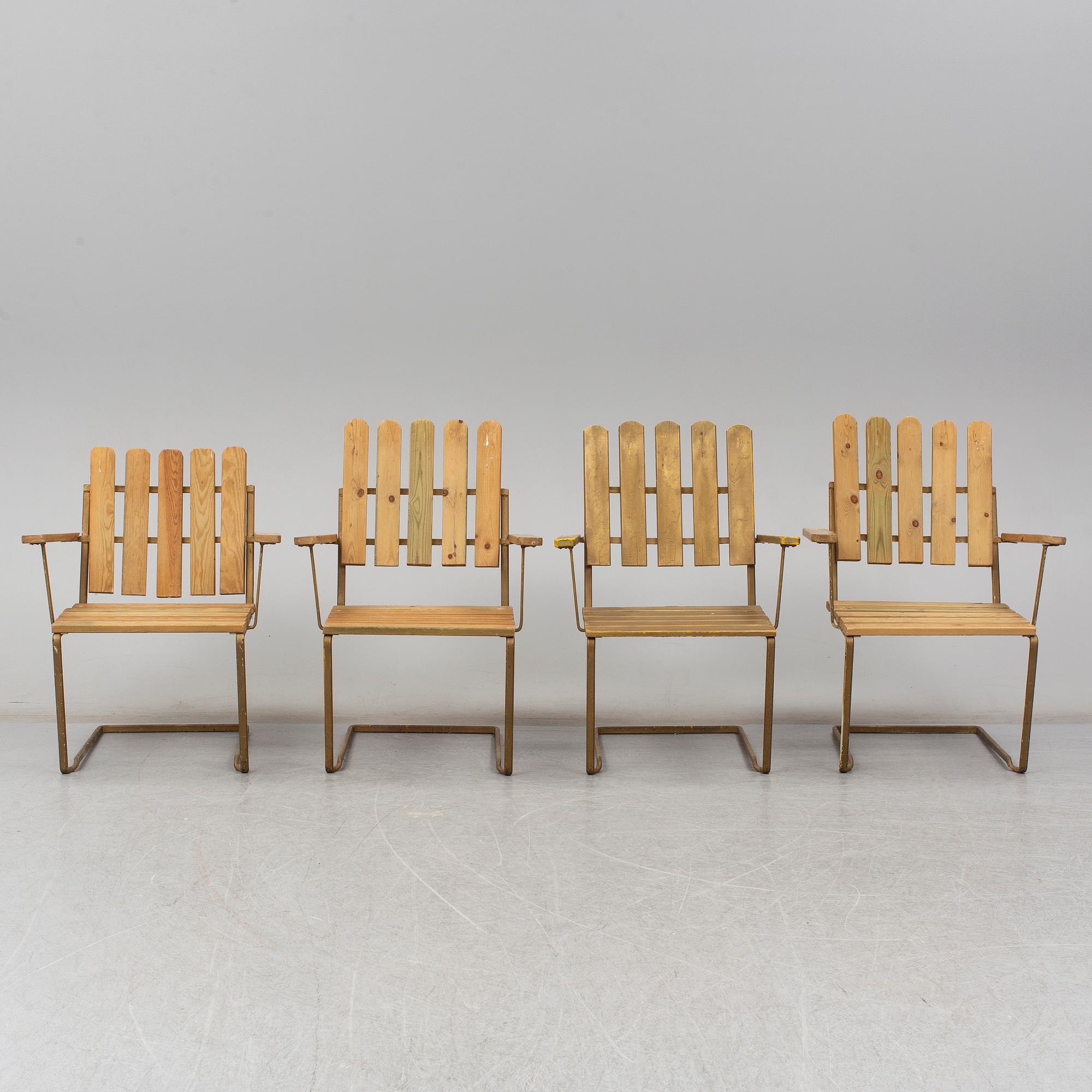 a set of 4 'A2' garden chairs by Grythyttan.