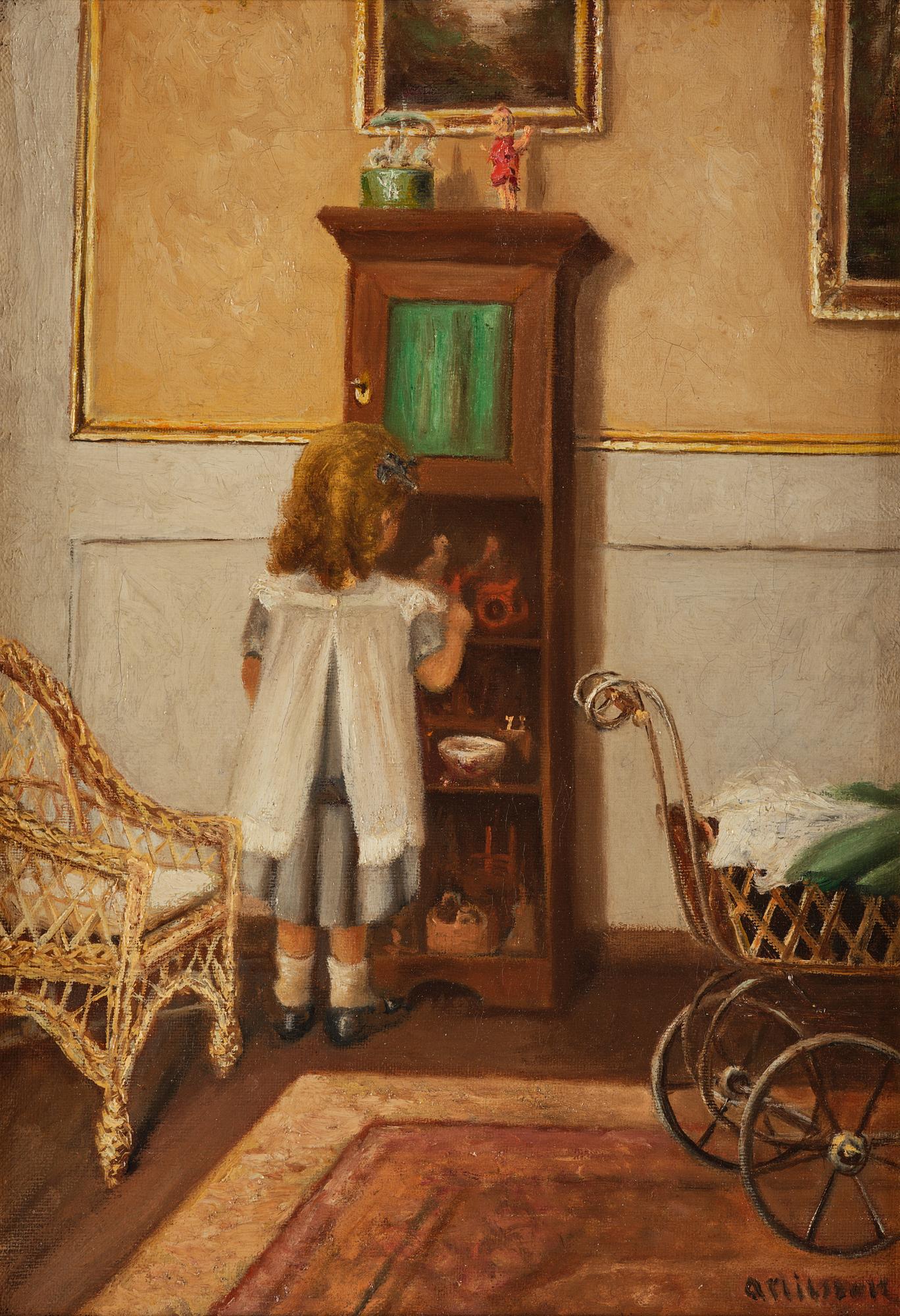 Little Girl in a Nursery.