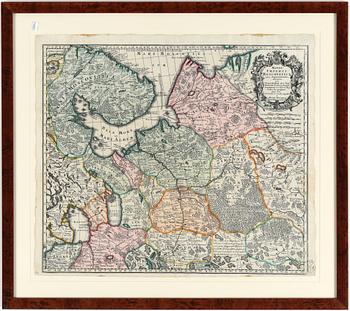 KARTA, kopparstick, "Mappae Imperii Moscovitici...", Seutter, 1700-tal.