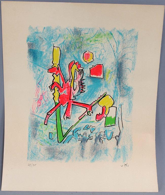 ROBERTO MATTA, färglitografi "T´ou´t se tient", 49/75, sign.