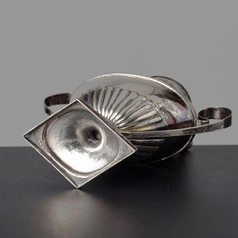 A Swedish late 18th century silver minitaure sugar bowl and cover, makers mark of Gustaf Aberg (Jonkoping 1796-1828-).