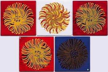 Bengt Berglund, Untitled. Enamels, 5 pcs.