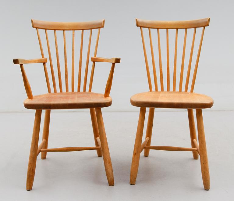 KARMSTOL OCH STOL, "Lilla Åland", Carl Malmsten, Stolab 1998.