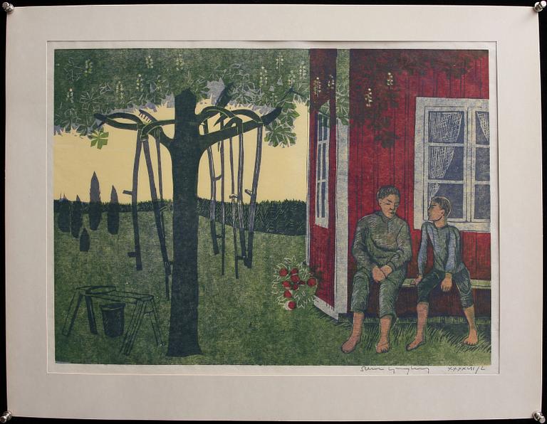 SVEN LJUNGBERG, färgträsnitt, 2 st, sign o numr XXXXVII/L.
