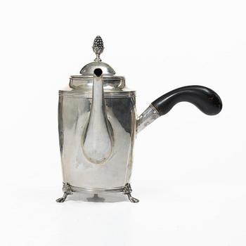 Andreas Isberg, choklad-/kaffekanna, silver, empire, Skänninge 1816.