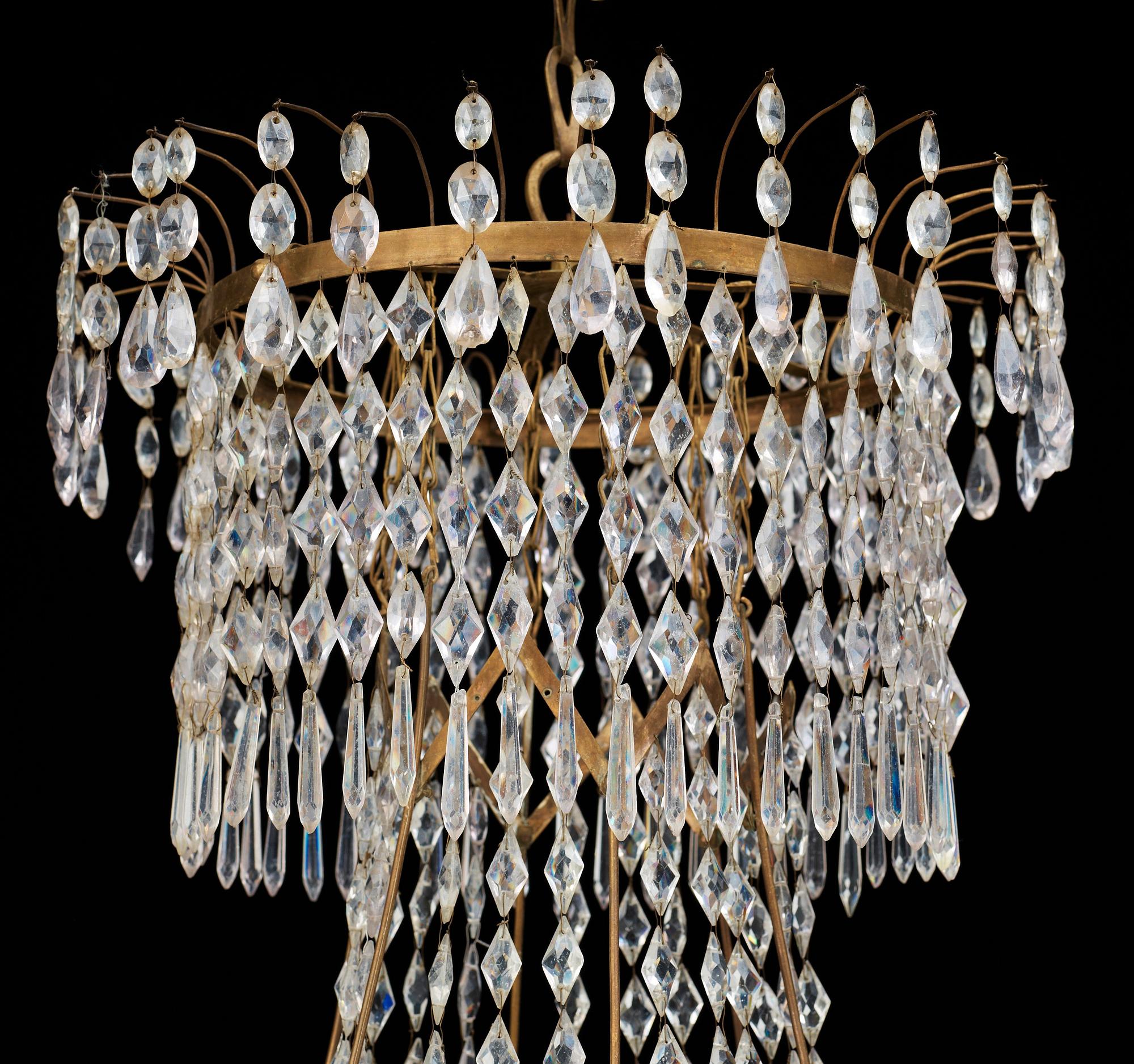 A late Gustavian circa 1800 seven-light chandelier.