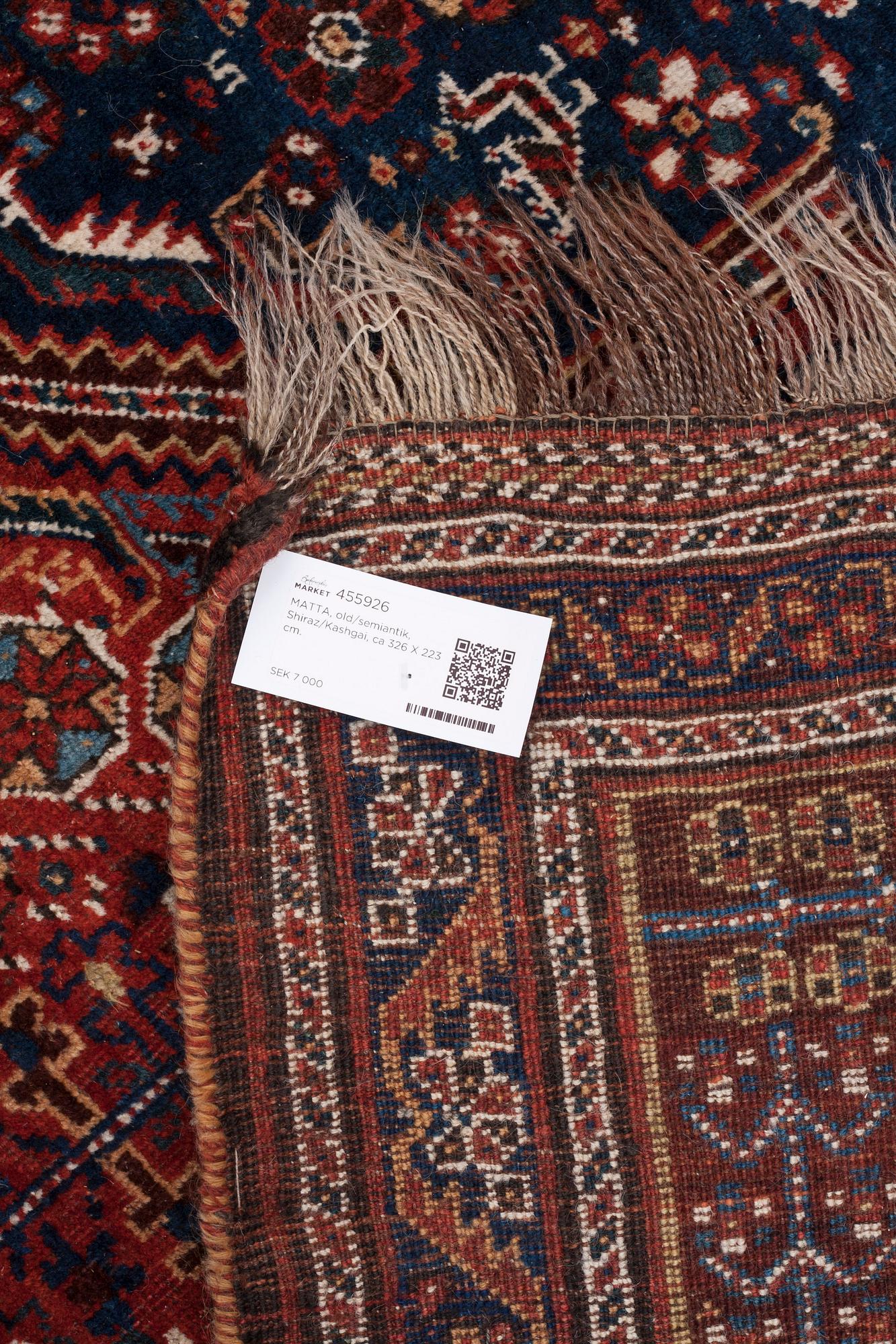 MATTA, old/semiantik, Shiraz/Kashgai, ca 326 X 223 cm.