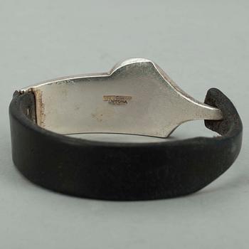 BJÖRN WECKSTRÖM, HALSSMYCKE, ARMBAND samt SKÄRP, silver, läder, Björn Weckström, Lapponia 1984.