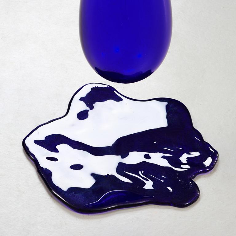 A Danilo De Rossi blue glass 'Glo' lamp, Leukos, Italy.