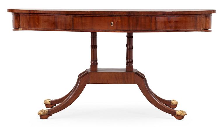 A Swedish Empire 19th century library table by D. Sehfbom.