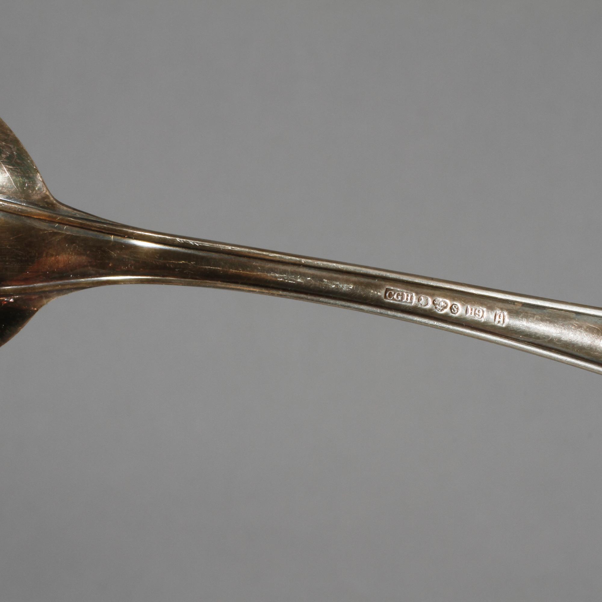 MATSKEDAR, 12 st, silver, C G Hallberg, Stockholm, 1950-tal, vikt 831 g.