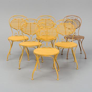 A set of six garden chairs and a table, (7parts), chairs signed Skoglund & Olson Gefle. Ca 1900.