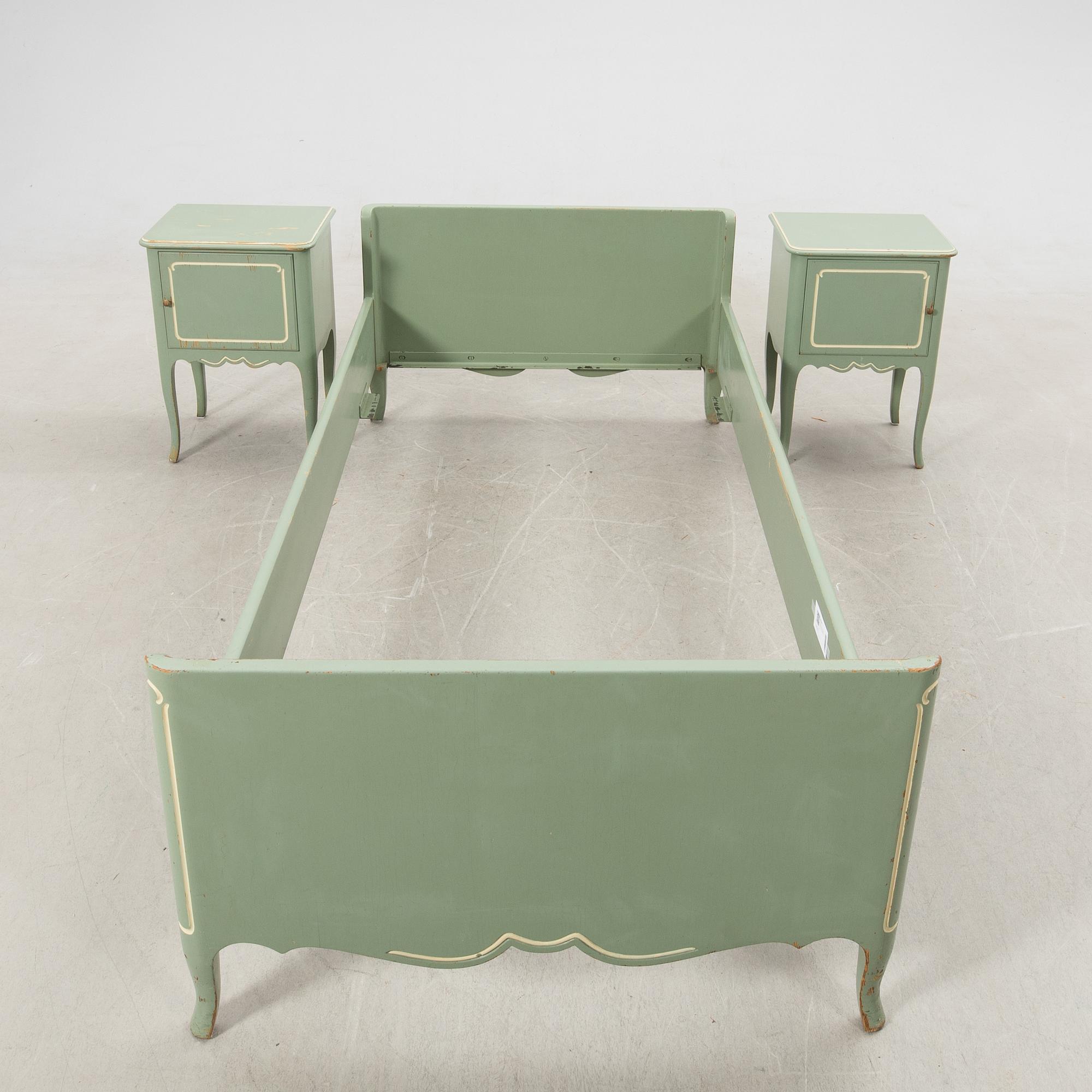 Axel Einar Hjorth, Bed and bedside tables, a pair "Ängby" Nordiska Kompaniet (NK) 1931/32.