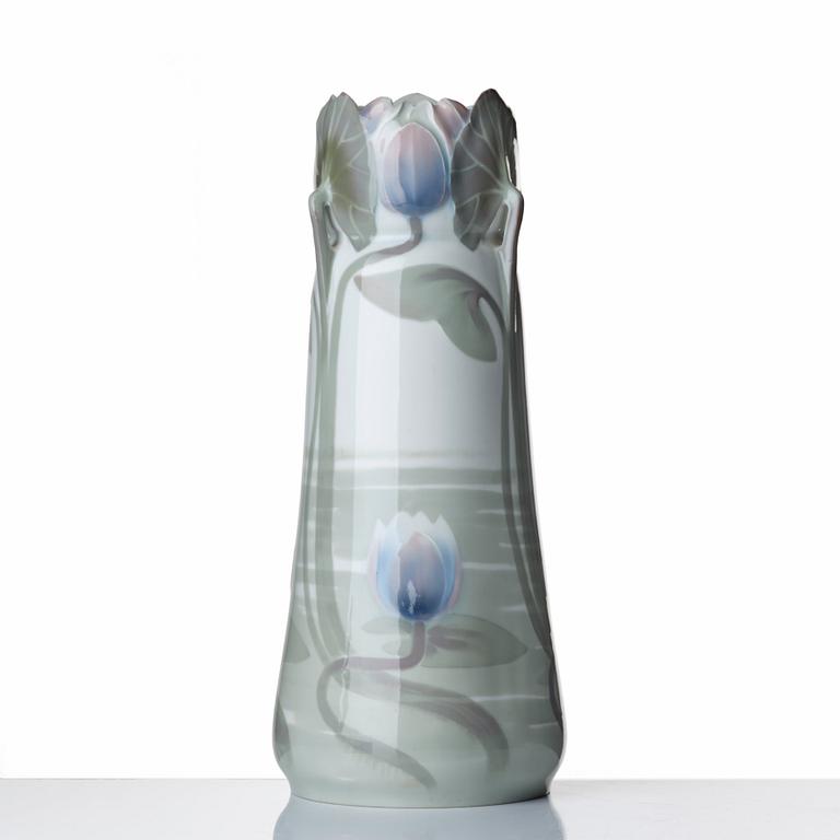 Ruben Rising, an Art Nouveau porcelain vase, Rörstrand, Sweden ca 1900.