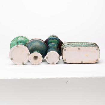 Stig Lindberg, a set of four stoneware vases, Gustavsberg studio 1971-72.