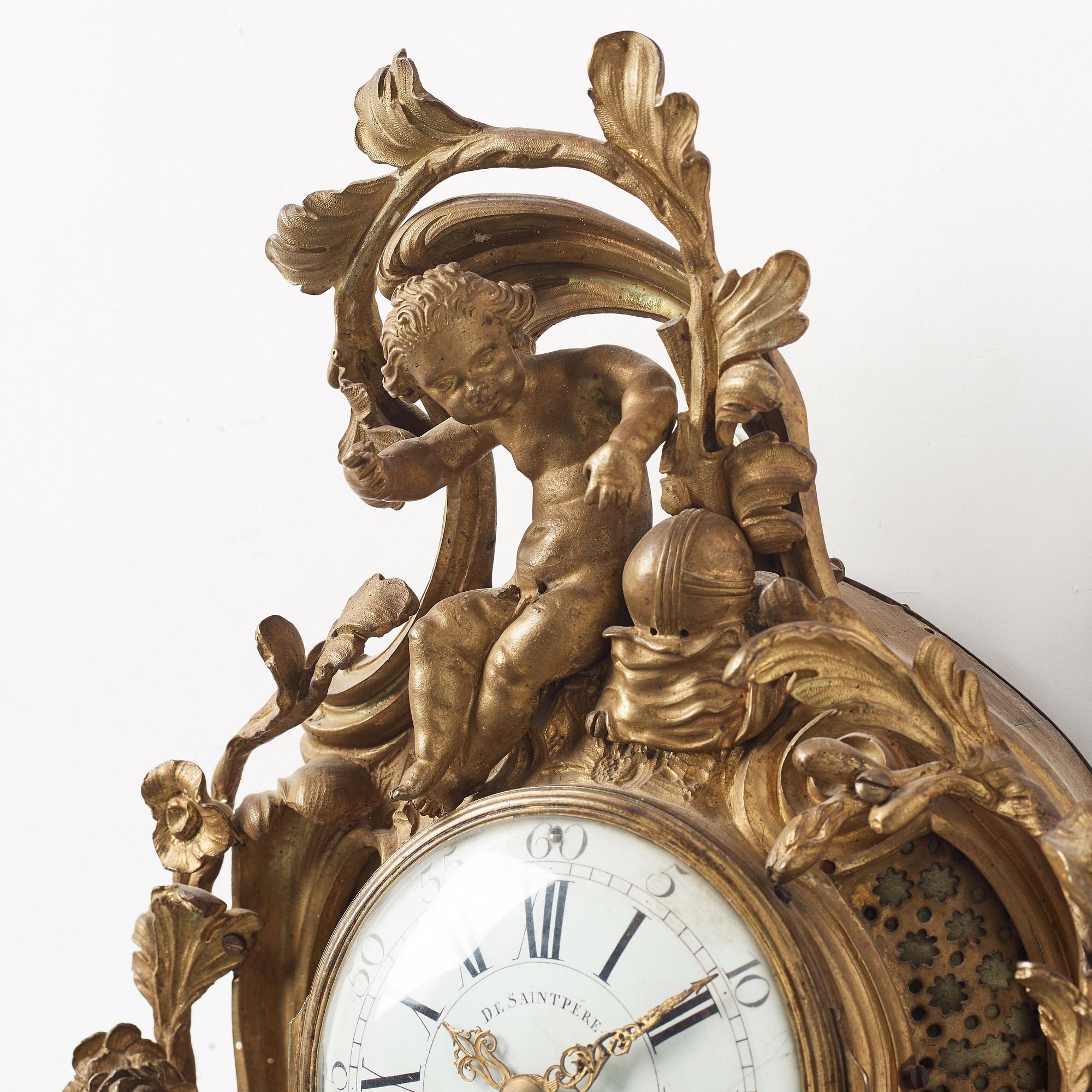 A De Saint Pere Louis XV 18th century mantel clock.