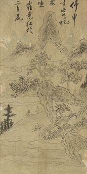 Oidentifierad konstnär, fyra stycken målningar, tusch och akvarell på papper, Korea, omkring 1900.