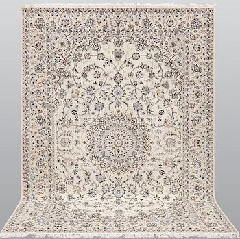 A part silk Nain carpet, so called 6 LAA, ca 252 x 175 cm.