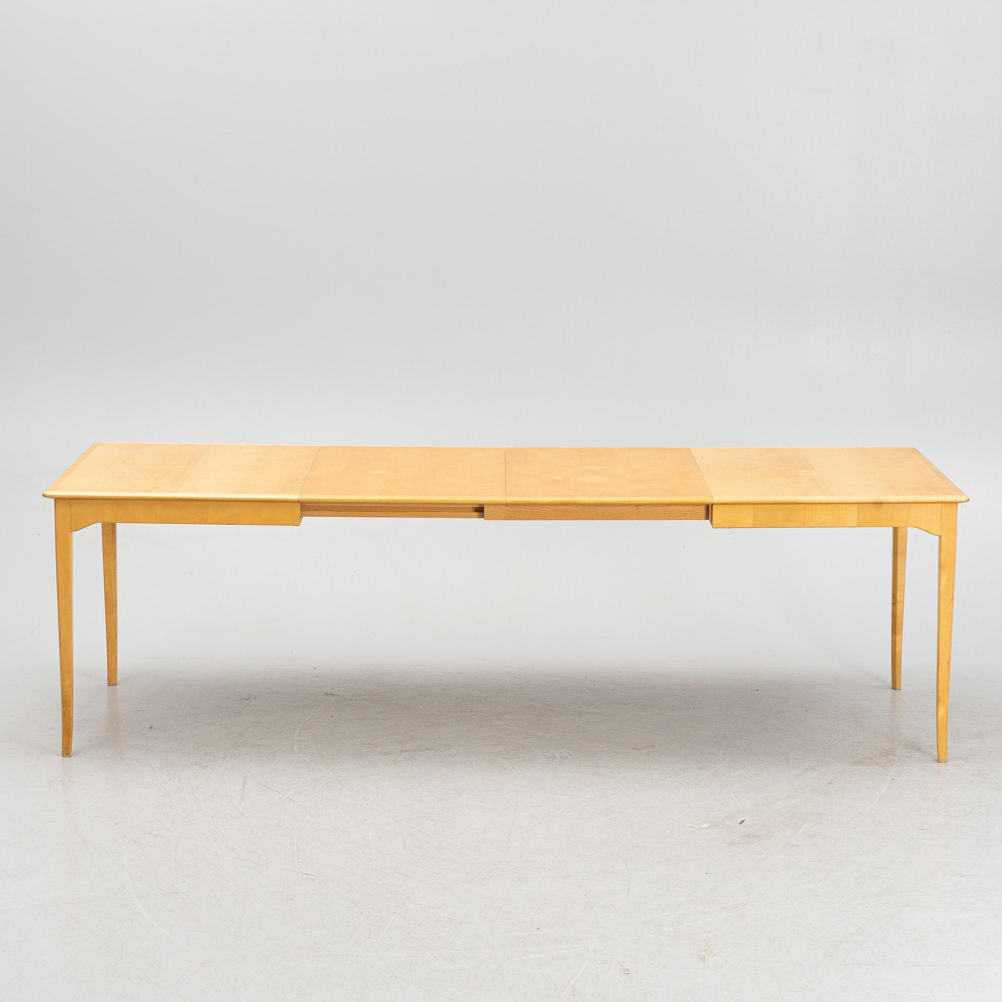 Carl Malmsten, matbord och stolar, 8 st, "Talavid", 1900-talets slut.