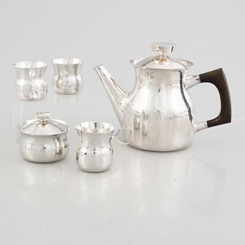 Eric Löfman, kaffeservis, 5 delar, silver, KG Markströms, Uppsala 1967-79.