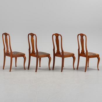 Four Baroque style mahogany chairs, mid 20th Century.