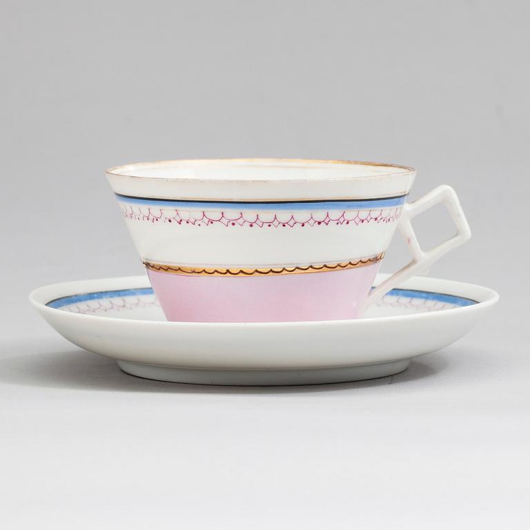 KAFFEKOPP, porslin, Kuznetsov, Dulevo fabriken 1864-1889, Ryssland.