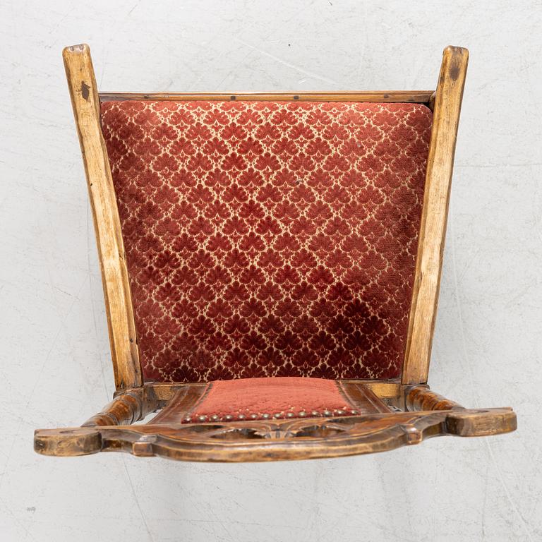 Armchairs, a pair, Baroque style 18th/19th century possibly with some earlier parts.