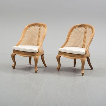 A pair of armchairs, late 20th century.