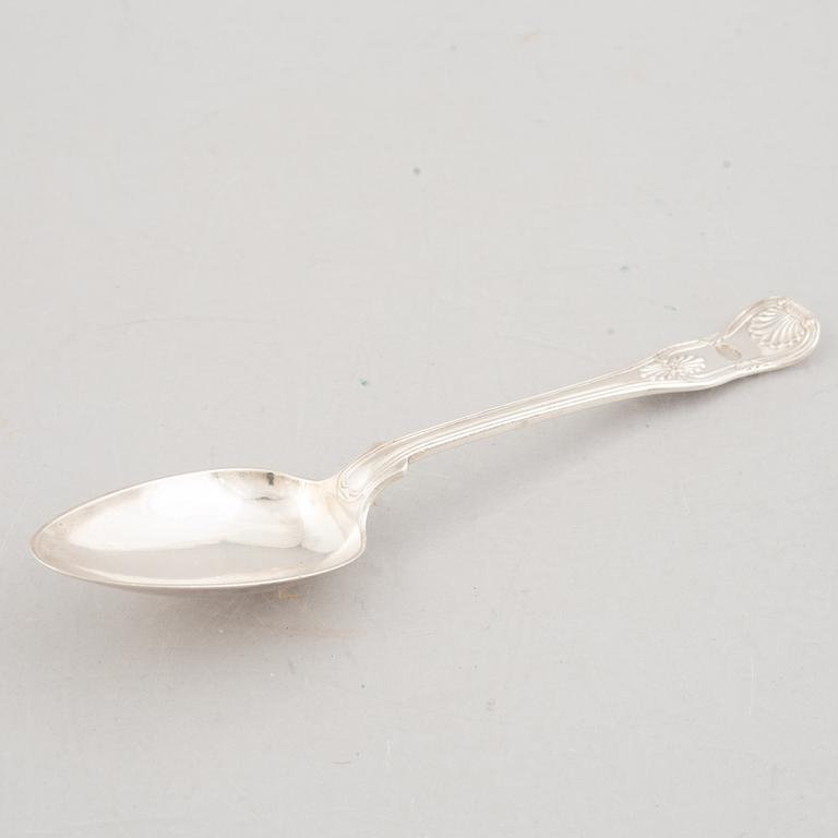 A Set of Twelve Swedish Silver "Kings Pattern" Dinner Spoons.
