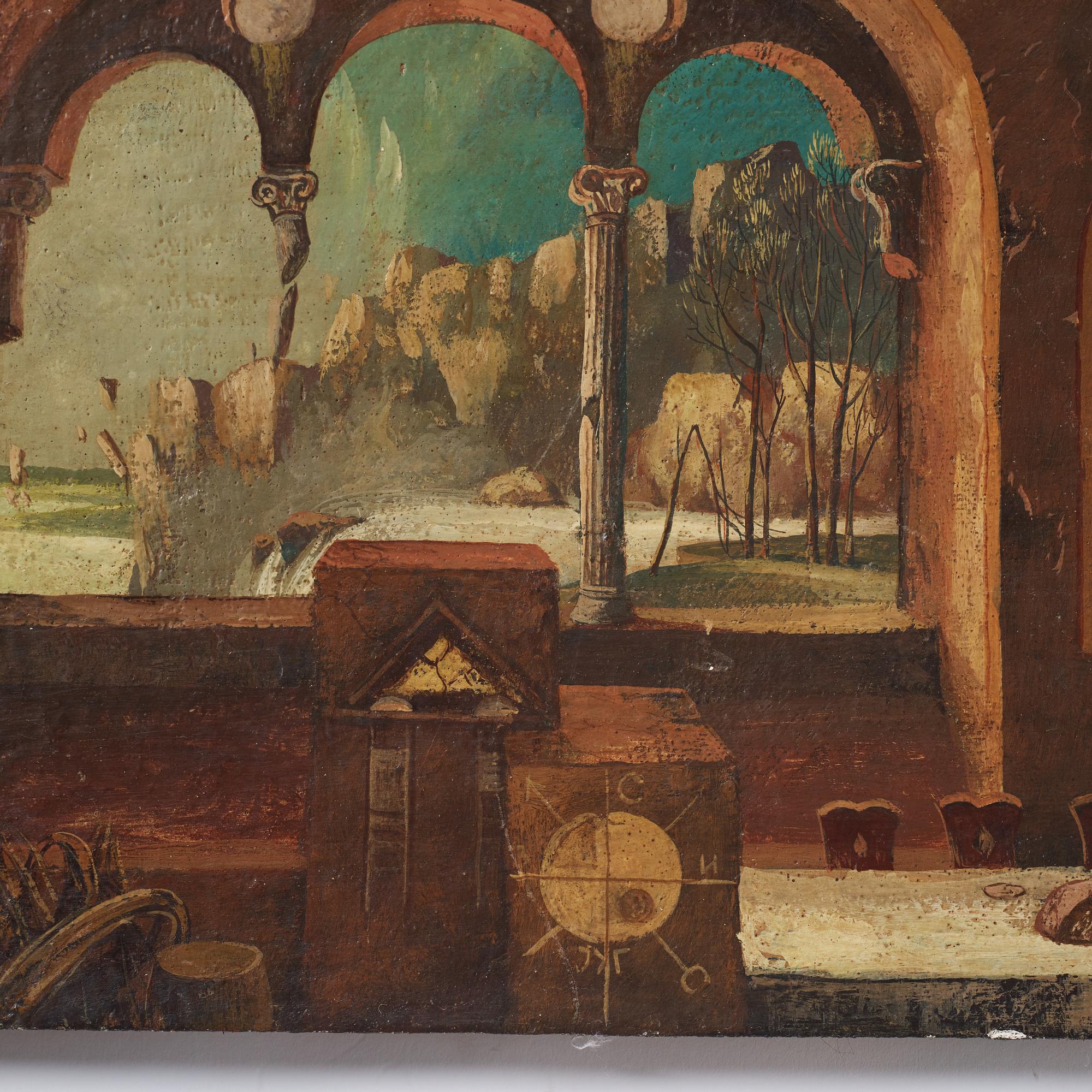 Milić od Mačve, olja på duk lagd på pannå, signerad och daterad 1969, även signerad och daterad 1969 a tergo.