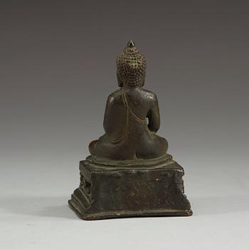 A bronze figure of Buddha Sakyamuni, presumably Mongolia, 19th Century.