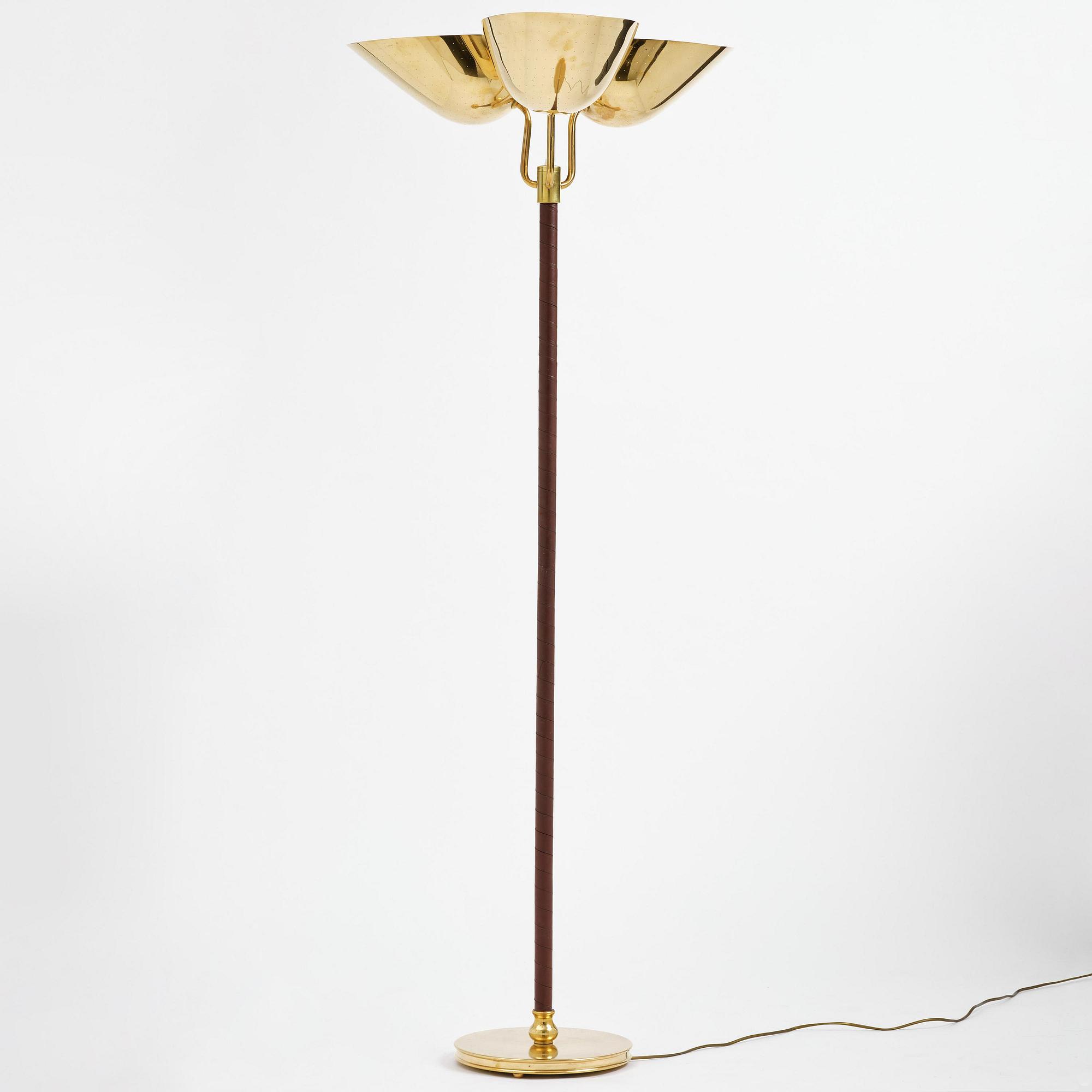 Carl-Axel Acking, a brass floor lamp model "2645", Bröderna Malmströms Metallvarufabrik, Malmö, 1940s-50s.