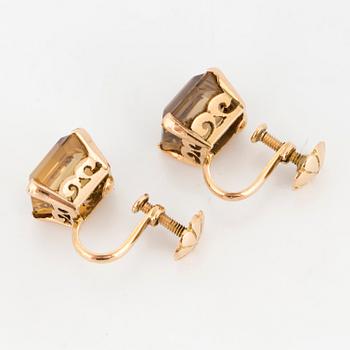 EARRINGS, 18K gold with citrines, screw fittings.