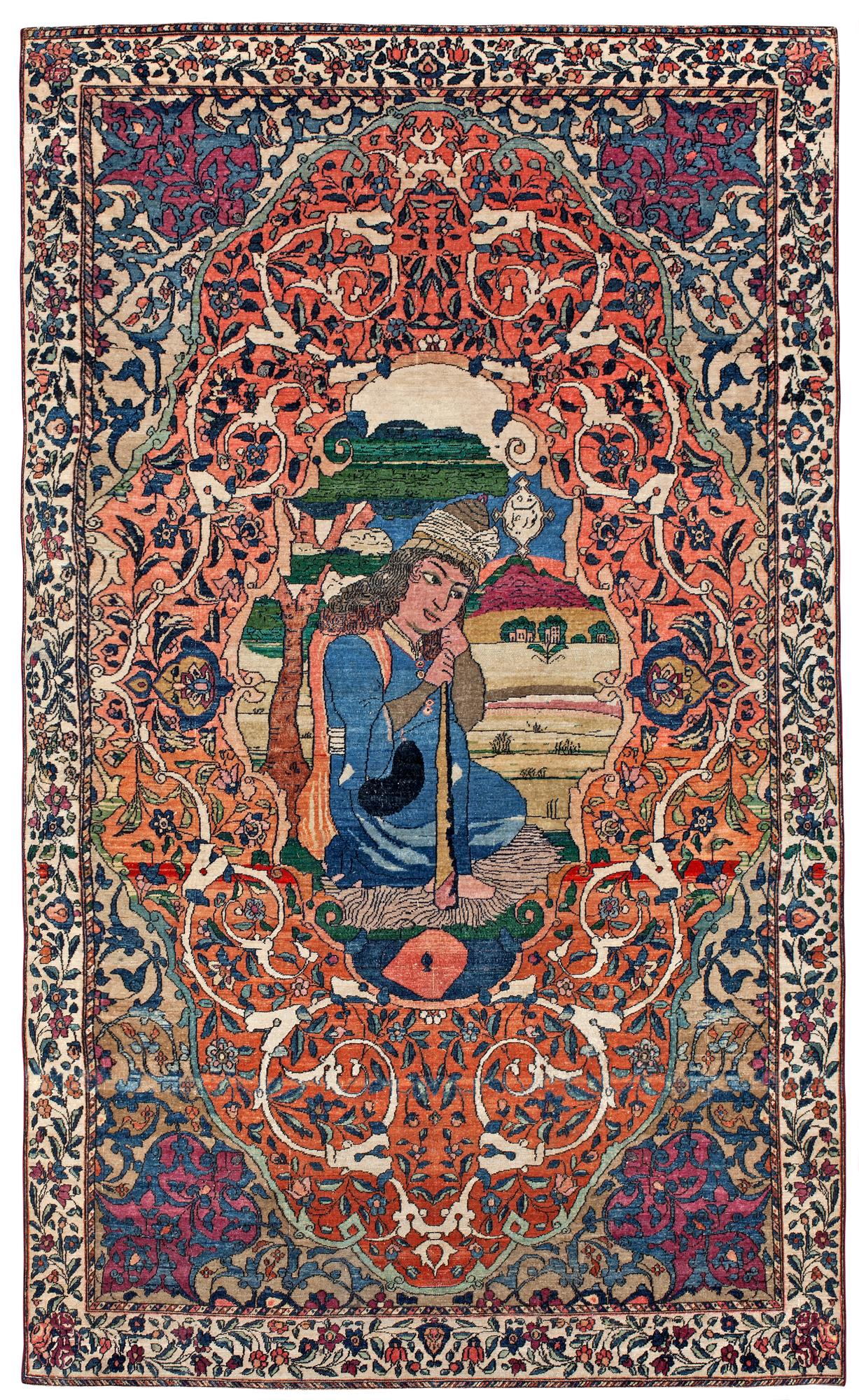 SEMIANTIK ISFAHAN FIGURAL. 214 x 127,5 cm.