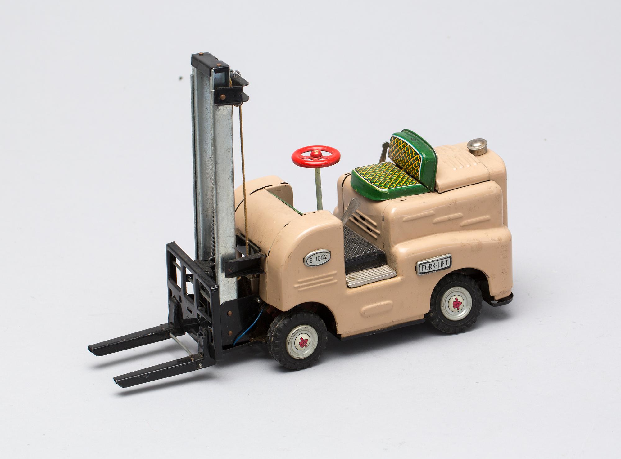 MEKANISK LEKSAK, gaffeltruck, Japan 1950-tal.