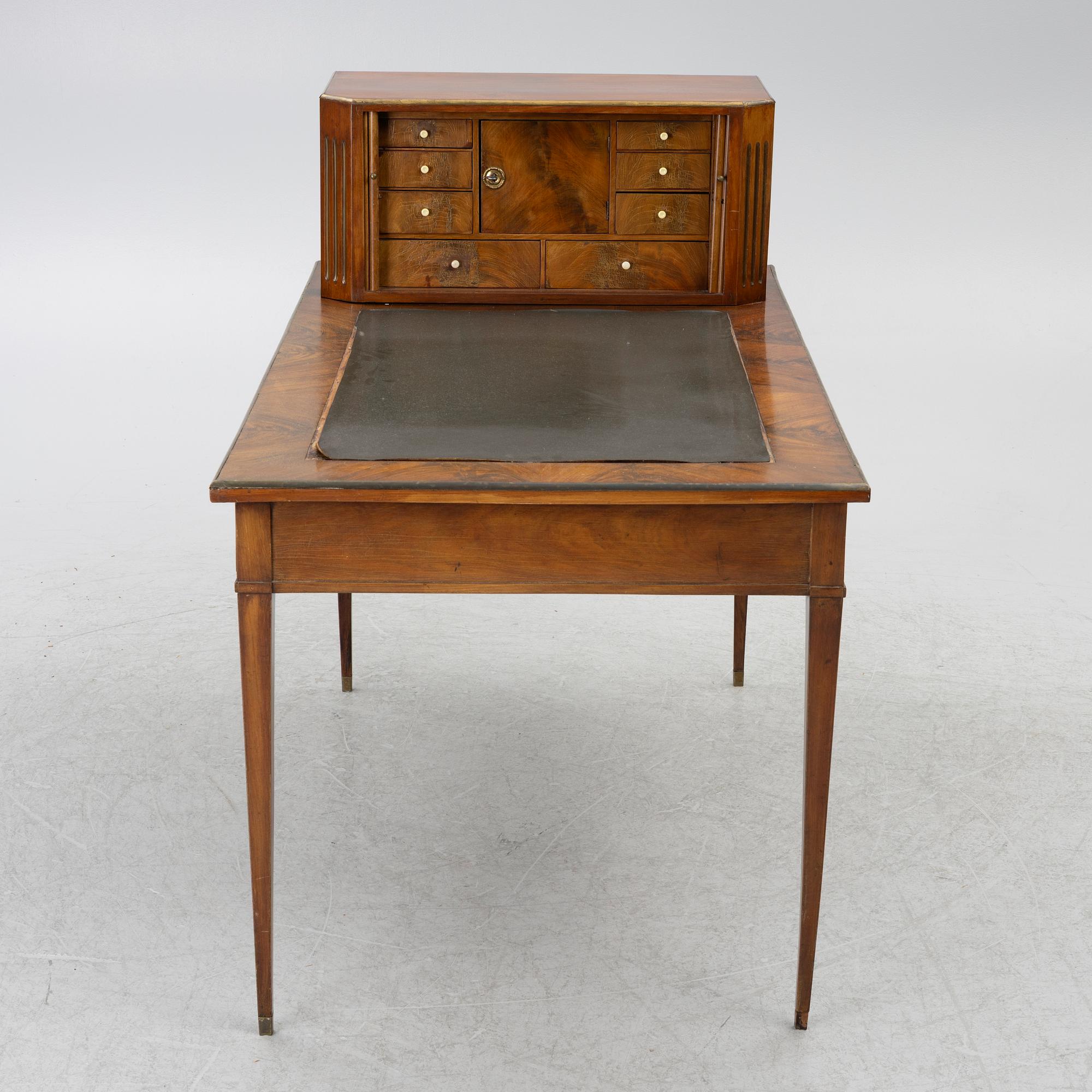 Desk with a superstructure, late Gustavian, circa 1800.
