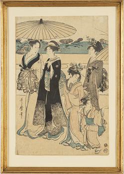 Kitagawa Utamaro, efter, färgträsnitt, Japan, 1800-tal.