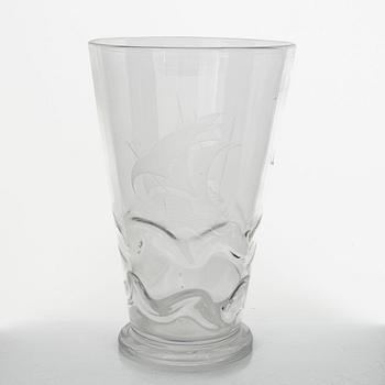Vicke Lindstrand, a glass vase, Orrefors.