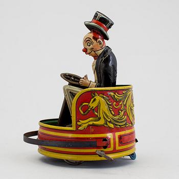 A tinplate Jiggs bumper car by Gebrüder Einfalt / Technofix, Germany, ca 1930.